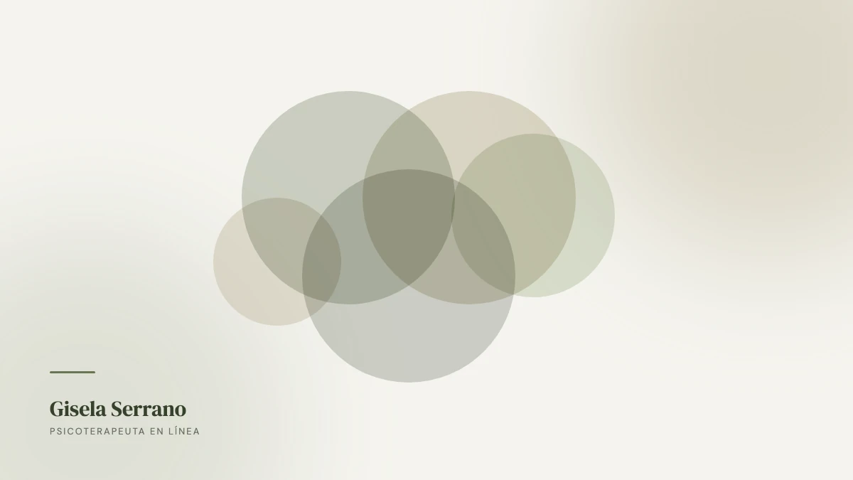 Ilustración abstracta: círculos de distintos tonos que se traslapan, en alusión a los enfoques terapéuticos